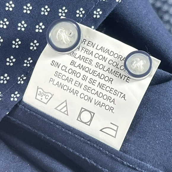 Beverly Hills Polo Club Button Up Shirt Men's XL Long Sleeve Blue Floral Cotton - Picture 7 of 7